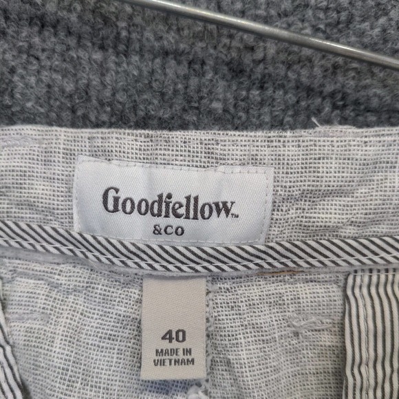 Goodfellow & Co Mens Linden Shorts Gray Size 40 Linen Blend Slash Pockets - Picture 10 of 12